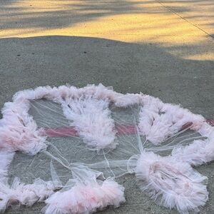 Delicate Pink Tulle Scarf Wrap